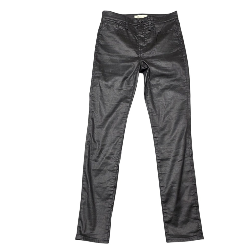 Madewell High Rise Skinny Jeans Womens 26 Shiny Coated Black‎ Pants